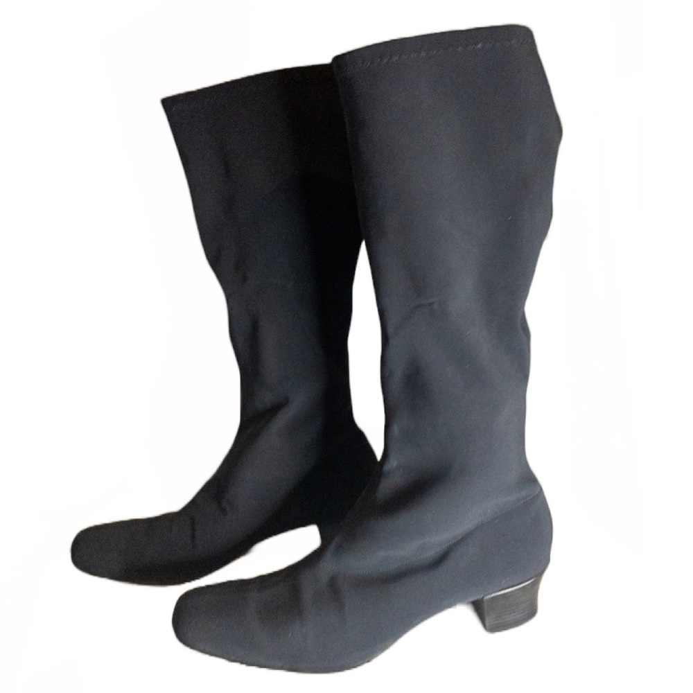 Munro Newbury Black Tall Stretch Fabric Fashion Pull On Boot Size 13 - NTN - Picture 9 of 12